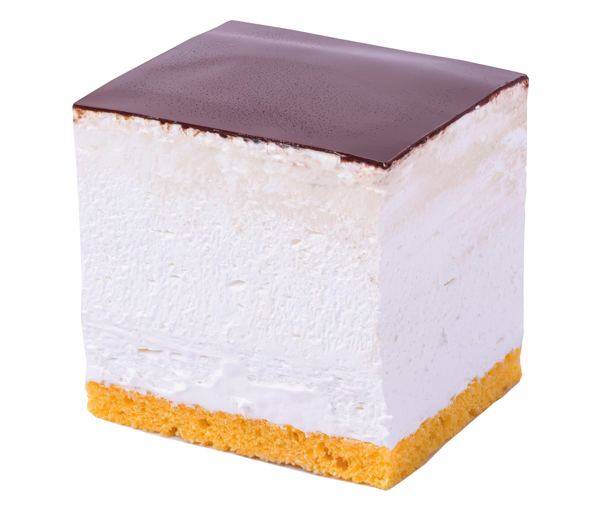 Šampita meringue slices on a wooden table